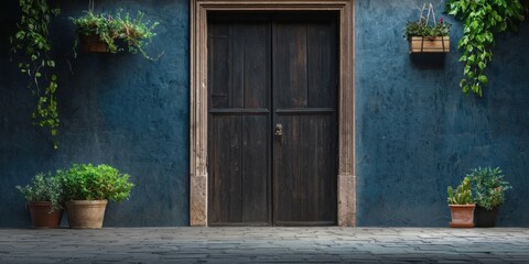 Financial struggles represented by a closed shop door and empty streets in Italy.