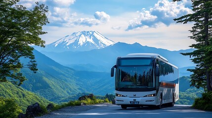 Mountain Bus Scenic Route Japan
