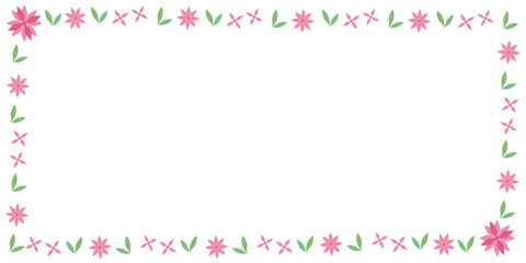 Spring floral and green leaves background. Spring flower and leaves decoration illustration for spring blooming design. Vector illustration.