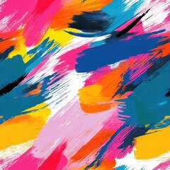 Obraz premium Seamless Vibrant Randomized Paint Strokes Pattern for Dynamic Wallpaper Art