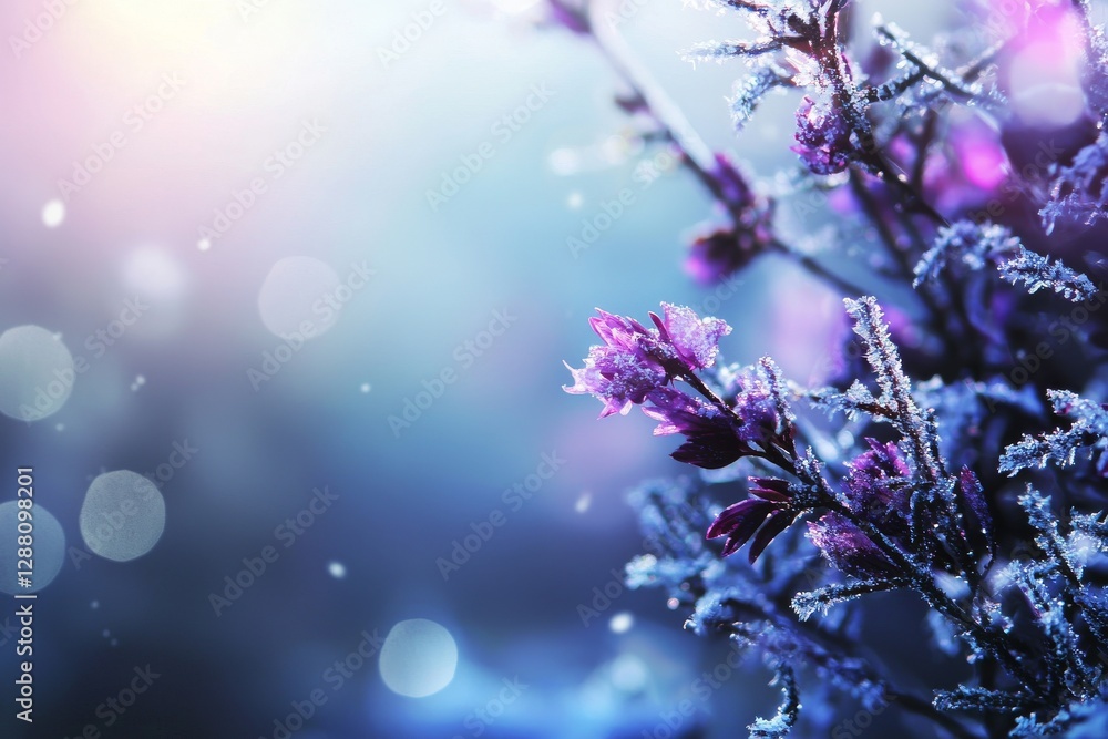 Poster the background features a purple gradient with blurred rays of light in an abstract design