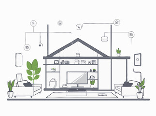 Fototapeta premium Modern Smart Home Automation System Vector
