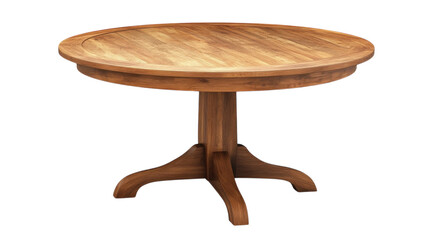 Round wooden dining table designed for casual gatherings in modern homes