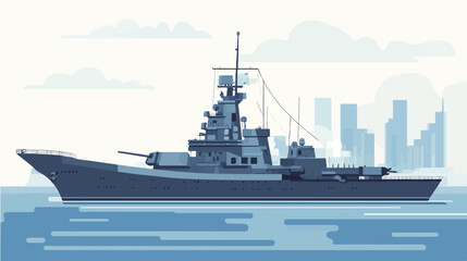 Fototapeta premium Illustration of a warship. Ship. Navy.