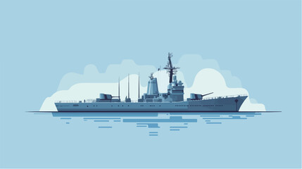 Obraz premium Illustration of a warship. Ship. Navy.