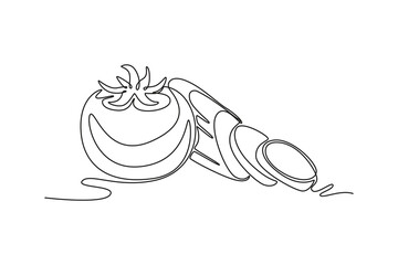 Nutrition concept. Single line draw design vector graphic illustration.