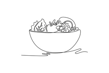 Nutrition concept. Single line draw design vector graphic illustration.