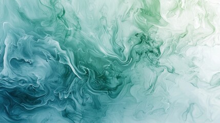 Obraz premium Abstract Teal and Green Swirls: A Serene Fluid Art Painting