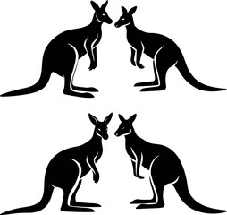 Kangaroo Silhouette Vector Icon Ideal for Nature & Conservation Projects.
