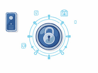 Vector Illustration of Smart Lock and Security System
