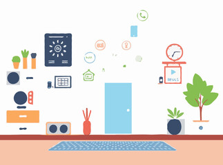 Internet of Things (IoT) Devices in Smart Home Vector