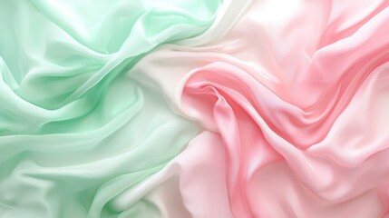 Obraz premium Pastel Dream: A Symphony of Mint and Rose Silk