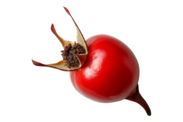 Rose Hip isolated on white background, full depth of field