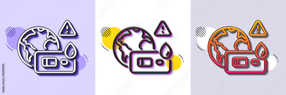 Aufkleber covid test line icon. halftone dotted pattern. gradient icon with grain shadow. coronavirus testing 