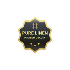 Pure linen label or stamp vector isolated EPS. Best pure linen label for product packaging design, element design, and more about Linen fabric.