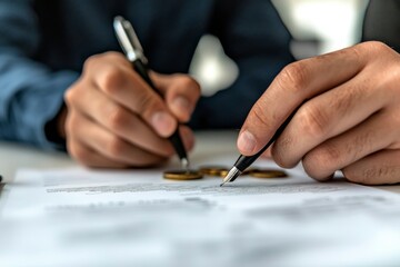 Asian couples and individuals are jointly analyzing their financial expenses and income sources from deposit accounts on a daily basis with a focus on economical savings