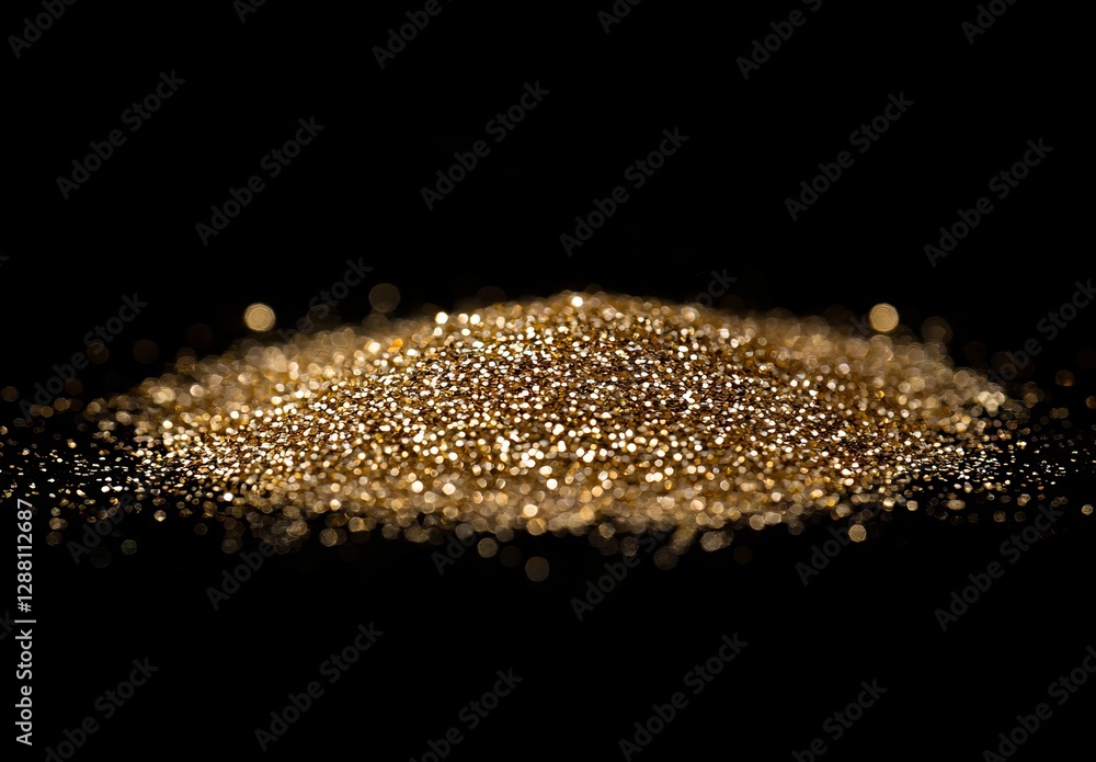 Poster a golden glitter bokeh lighting texture serves as a blurred abstract background suitable for various