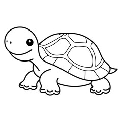 Turtle line art suitable for coloring books, educational materials, conservation graphics, and logo design in nature themed projects.