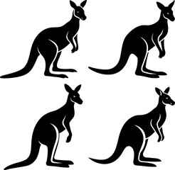 Creative Kangaroo Silhouette Vector Simple & Aesthetic Design.