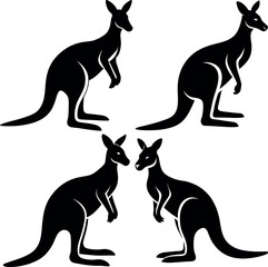 Creative Kangaroo Silhouette Vector Simple & Aesthetic Design.