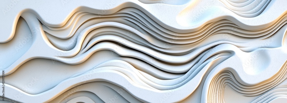 Poster a white background with a 3d wave illustration and a beautiful bending pattern is suitable for a web