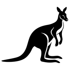 Creative Kangaroo Silhouette Vector  Simple & Aesthetic Design.