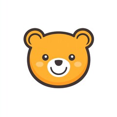 Cute cartoon bear head illustration