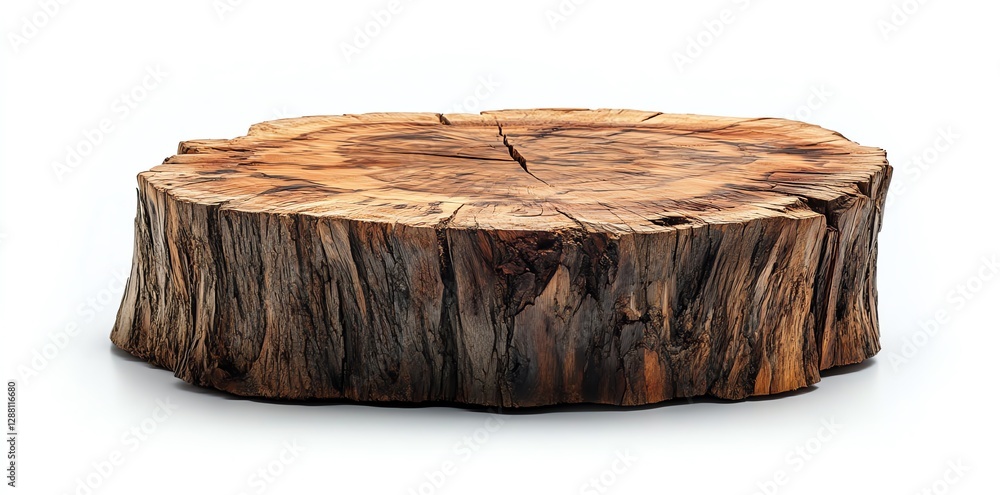 Poster wood log slice for display or rustic decoration element
