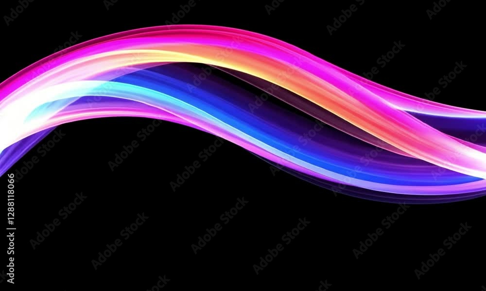 Canvas Prints glowing neon lights flow across the screen in a mesmerizing 4k video with abstract motion graphic de