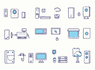 Home Automation System Icons Set Design