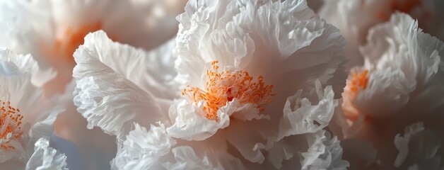 Soft pastel peonies in full bloom serve as a beautiful floral art background, wedding decoration, and high-end branding design element