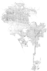 Map of Los Angeles city transportation routes	