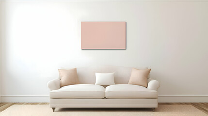 Blush Pink Minimalist Canvas Art on White Wall
