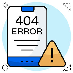 A flat design icon of 404 error