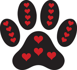 Dow paw design with love sign for animal lovers