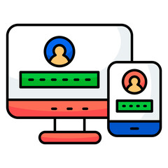 Creative design icon of user login