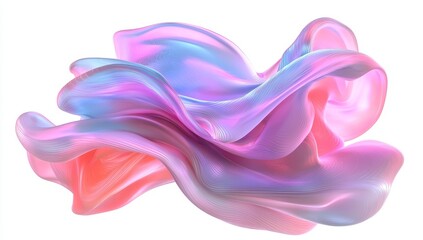 Obraz premium A 3D glass with an abstract wavy shape, created through 3D rendering, is illustrated