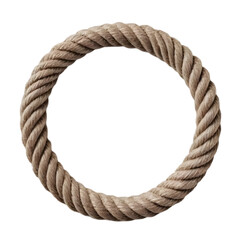 Rope circle frame on transparent background
