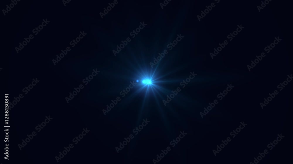 Poster a video with a moving light element resembling a star, with rays radiating in different directions.