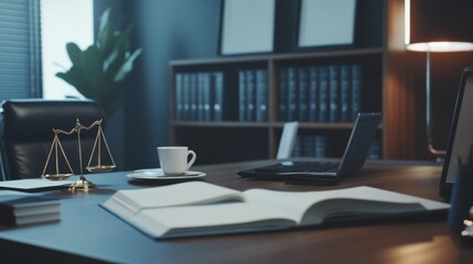 A legal consultant advising clients on money laundering laws in a sleek office. Featuring professionalism and clarity