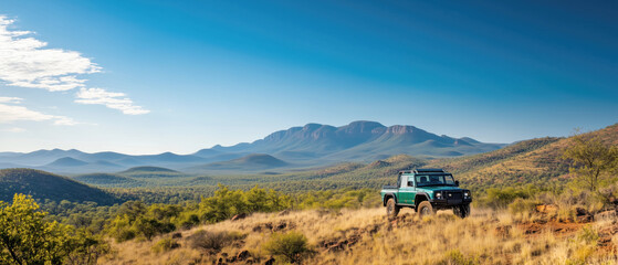 Adventure off-roading in the mountains scenic landscape daytime