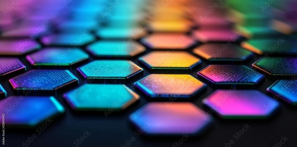 Poster generative ai was used to create a unique abstract digital background composed of 3d hexagons