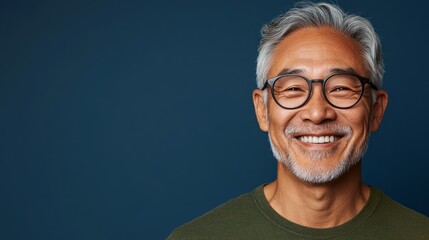Obraz premium A middle-aged Asian man smiling at the camera.