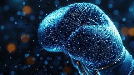 Blue Boxing Glove, Night Arena, Fight, Digital