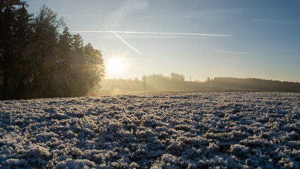 Winter inversion in the foothills, Czech Republic