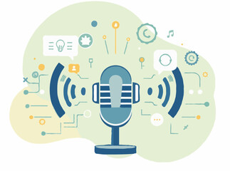 Digital Assistant Voice Control Concept Graphic