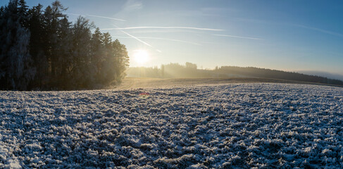 Winter inversion in the foothills, Czech Republic