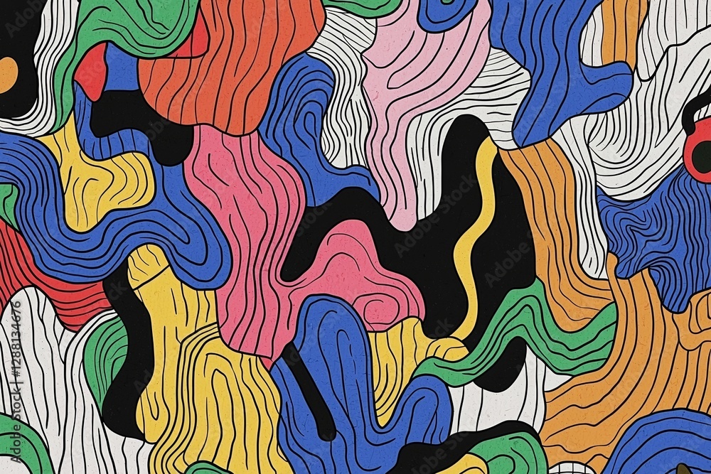 Poster abstract background featuring a creative generative ai image with a beige, pink, and green pattern
