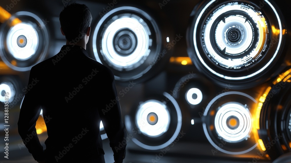 Poster footage shot in first person perspective shows a professional it technical support specialist or sof