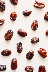 Organic Dates Flat Lay on Beige.